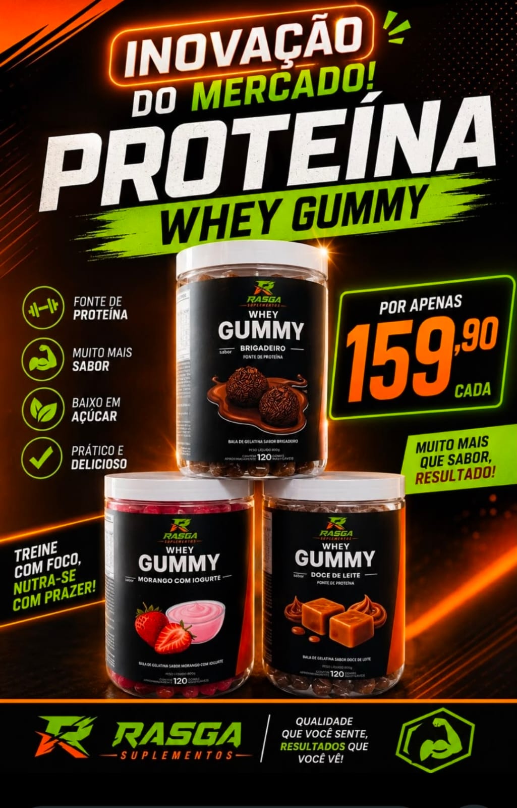 Fundo promocional Rasga Suplementos